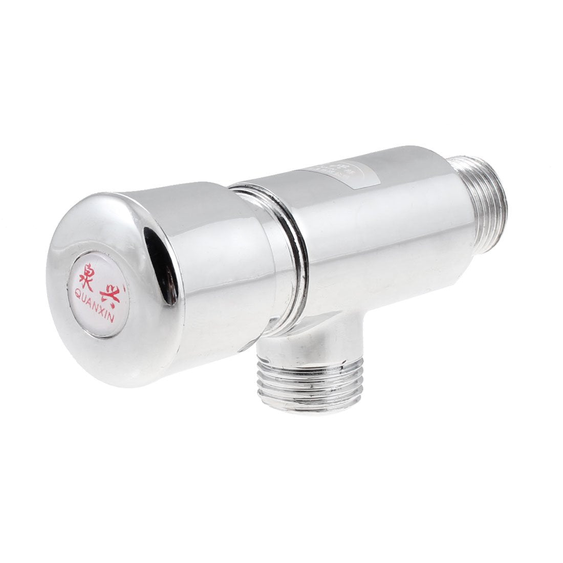 Silver Tone G1/2'' Male Thread Stop Self Closing Delay Angle Valve