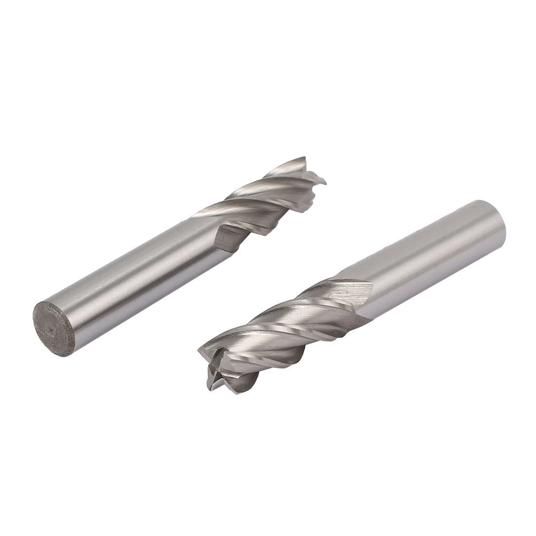 2pcs 1/2 Inch Cutting Dia 4 Spiral Flutes Straight Shank Cutter Tool HSS-AL End Mill Bits