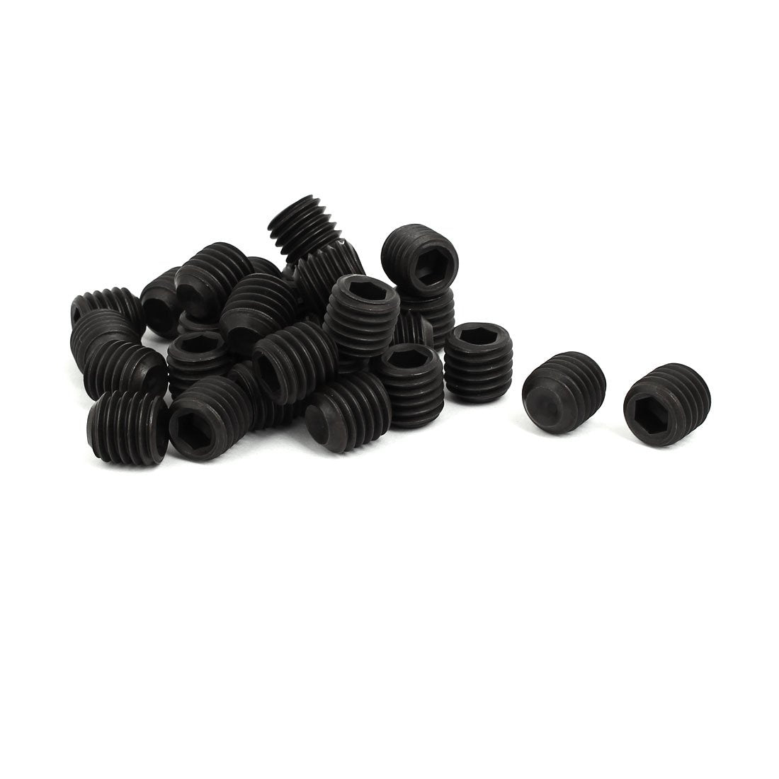 M12 Dia 12mm Length Head Hex Socket Cup Point Grub Screw Black DIN916 30pcs