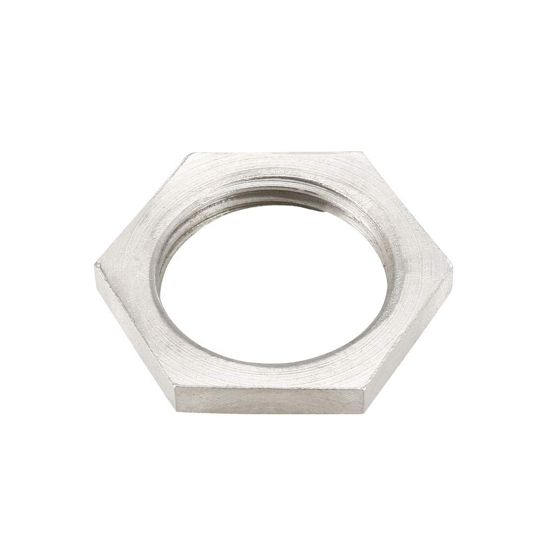 Pipe Fitting Hex Locknut SUS304 Stainless Steel G3/4 Inch Female Threaded, 2 Pcs