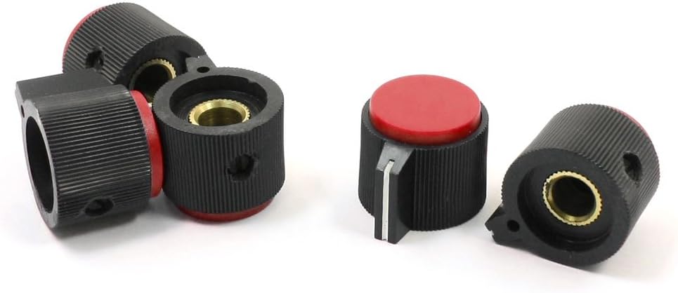 5pcs Nonslip Potentiometer Rotary Control Knobs 6mm Shaft Dia Red