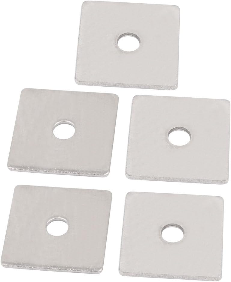 M6 x 30mm Square Stainless Steel Flat Repair Plate Silver Tone 5pcs