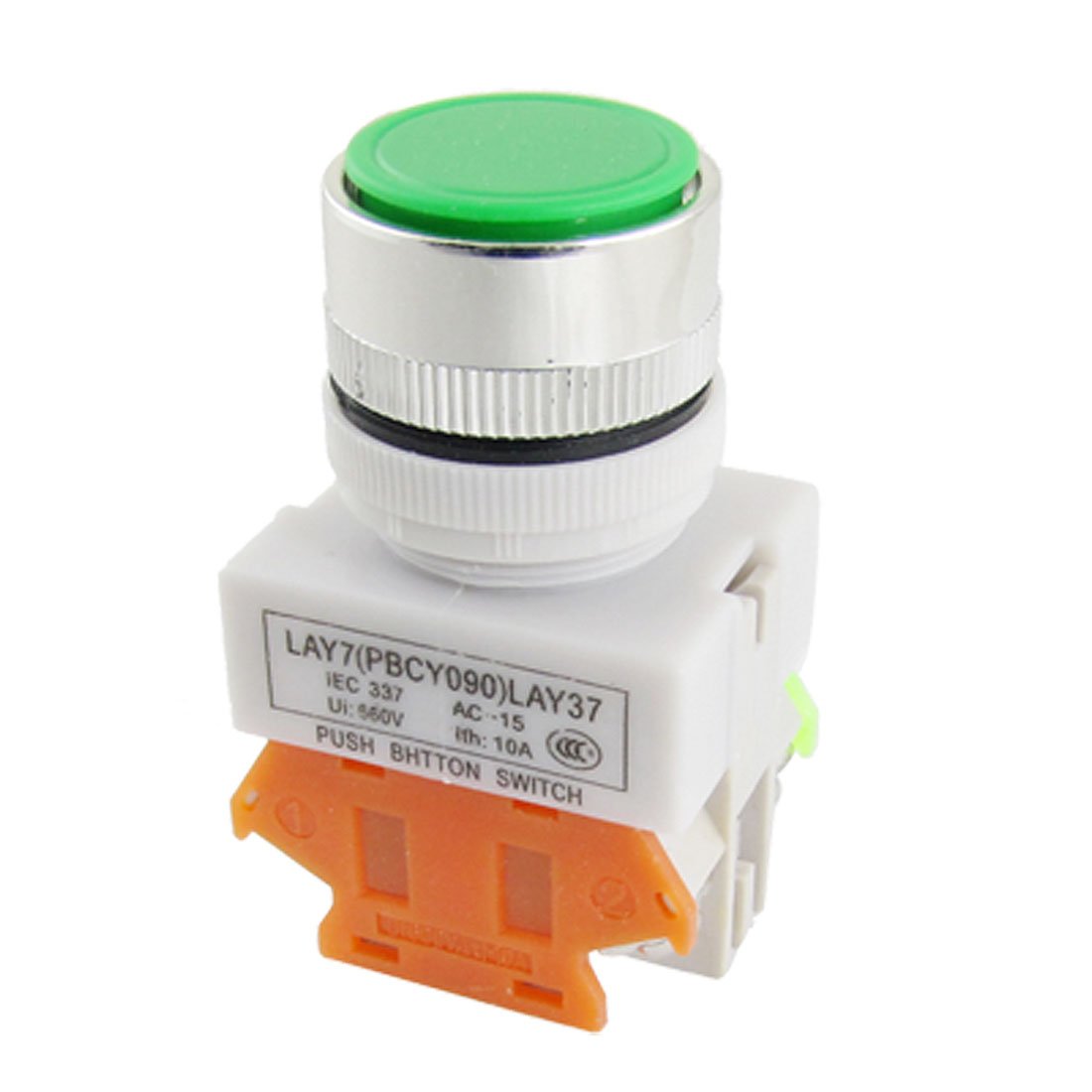 Green Sign Momentary Push Button Switch Pushbutton, 22 mm 1 NO 1 NC, AC 660V, 10 Amp