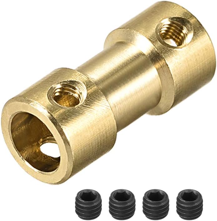 3mm to 6mm Bore Rigid Coupling, 20mm Length 9mm Diameter, Copper Shaft Coupler Connector, Brass Tone 2Pcs