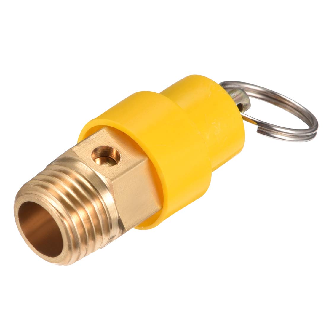 Safety Valve Air Compressor Pressure Valve, 1/4" G Male, 1.22MPa Set Pressure, Yellow Hat, 1Pack