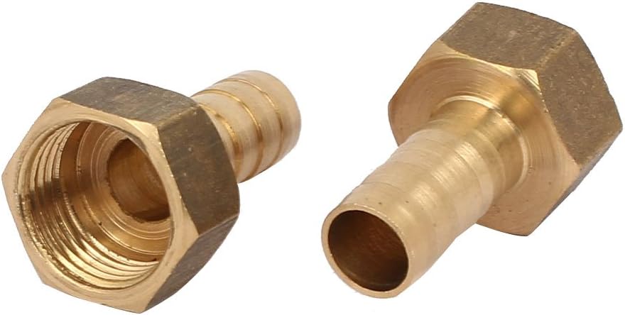 3/8BSP Female Thread 10mm Hose Barb Brass Tubing Coupler Connector Fitting 2pcs
