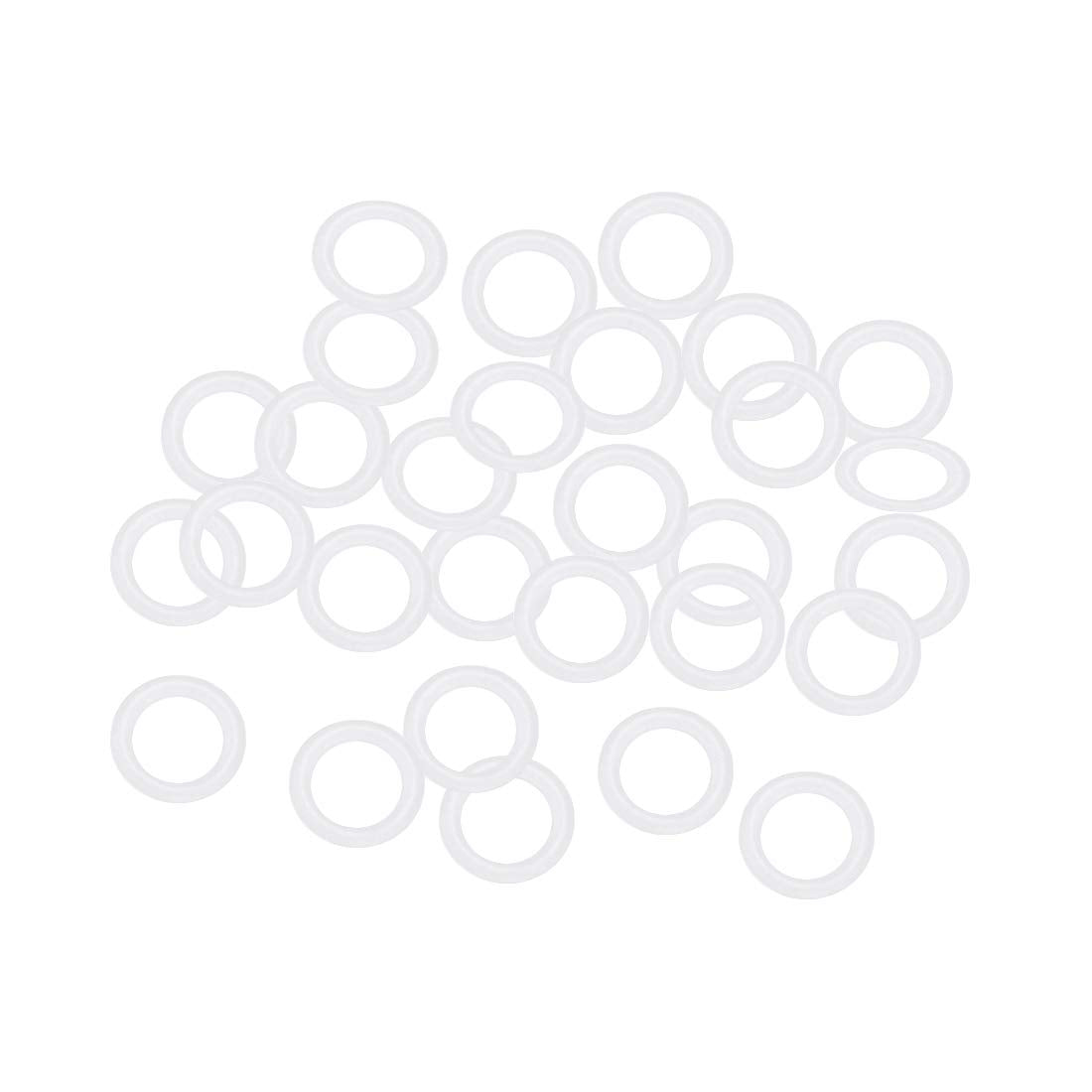 Silicone O-Rings, 9.5mm OD 6.5mm ID 1.5mm Width VMQ Seal Gasket for Compressor Valves Pipe Repair, White, Pack of 30