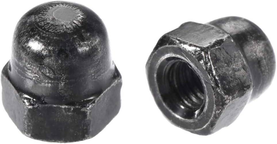 Acorn Hex Cap Nuts - 100Pcs M3 Dome Nuts Carbide Steel Hexagon Decorative Cap Nut for Screws Bolts Black