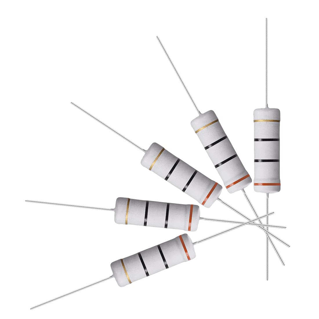 30Pcs 30 Ohm Resistor, 5W 5% Tolerance Metal Oxide Film Resistors, Lead, Flame Proof for DIY Electronic Projects and Experiments