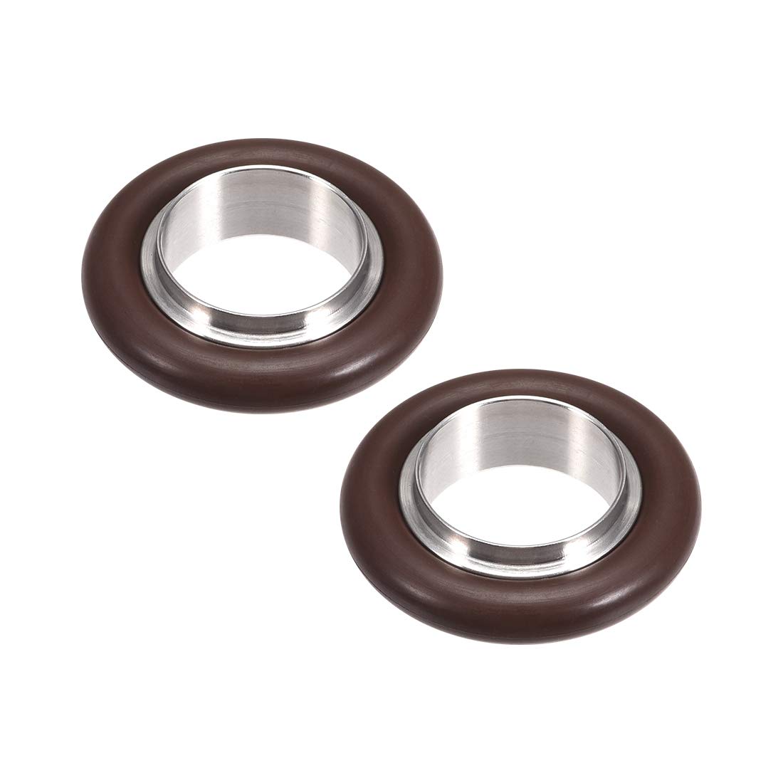 2 Pcs Centering Ring KF-16 Vacuum Fittings ISO-KF Flange 29mm X 16mm Stainless Steel Fluorine Rubber O-Ring