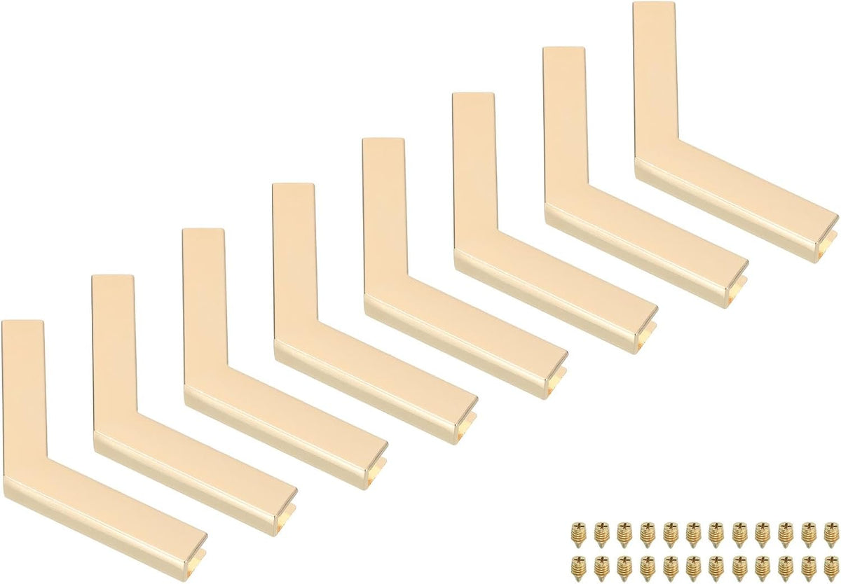 4 Pcs Purse Corner, Corner Protector Decorative Buckle Handbags Leather Clip Edges Handbag Hollow Corner for DIY Bag Making, Brass