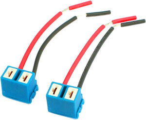 2pcs DC 12V 2-Wires Automotive Car H7 Headlight Lamp Bulb Socket Wiring Harness Connector Pigtail Adapter