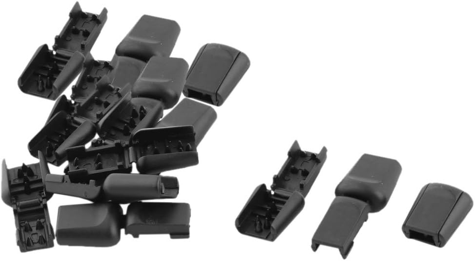 LinkMejor Plastic Sliding Rope String Drawstring Stopper Backpack Fastener Cord 15pcs Black