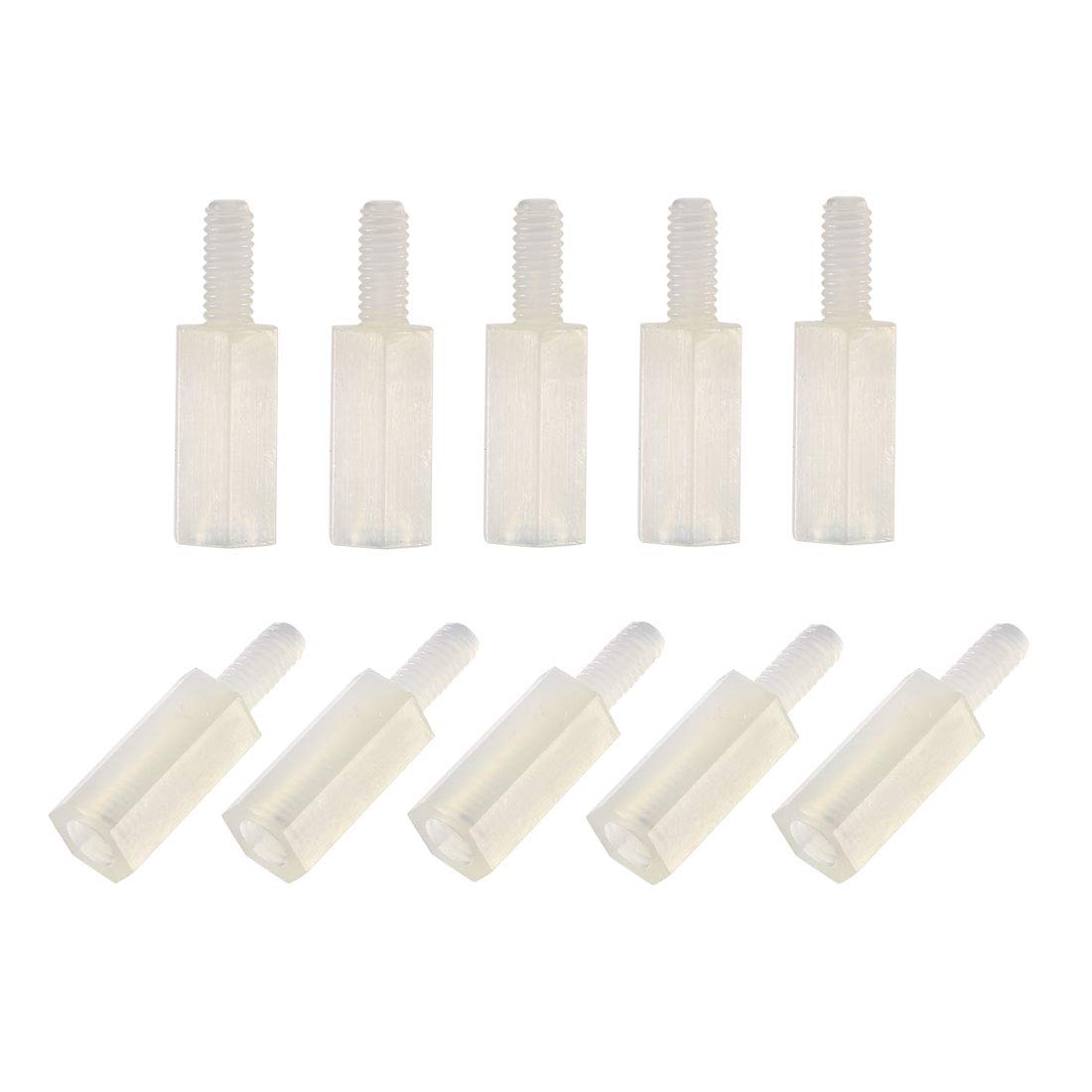 M2.5x10mm+6mm Male-Female Hex Nylon PCB Motherboard Spacer Standoff for FPV Drone Quadcopter, Computer & Circuit Board White 100pcs