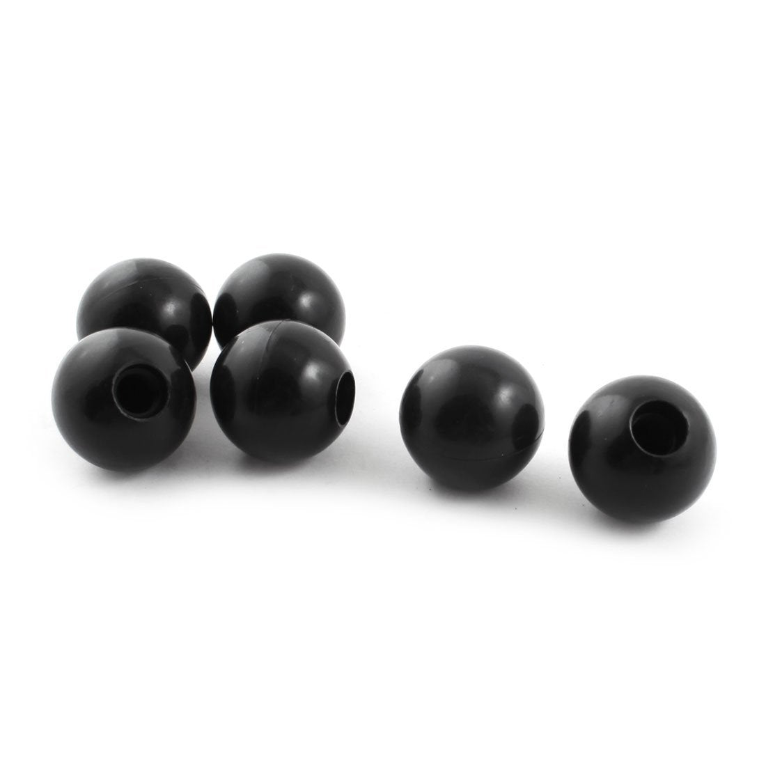 a14092200ux1263 6Pcs M10 x 32 mm Threaded Mounted 32 mm Diameter Ball Lever Knobs Black Pack of 6