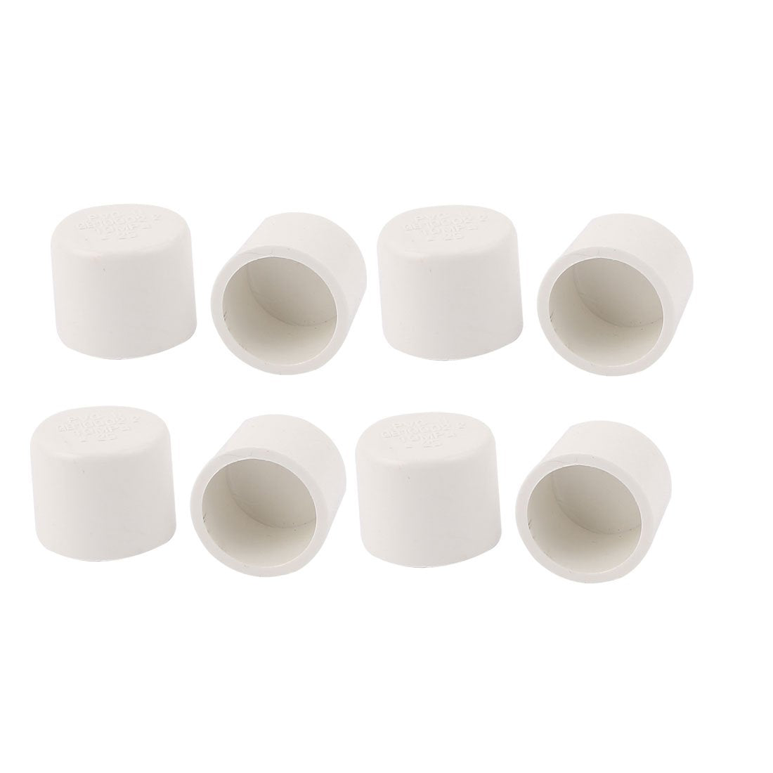 8pcs 25mm Dia PVC Round Inlet Pipe End Caps Cover White