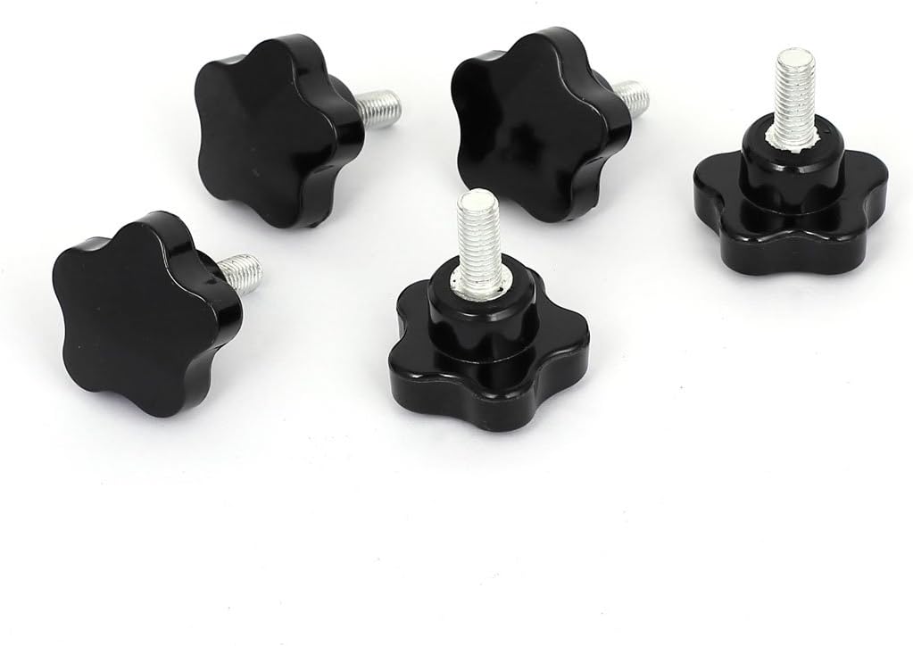 M8x20mm Thread 40mm Dia Star Head Screw Clamping Knob Grips 5Pcs