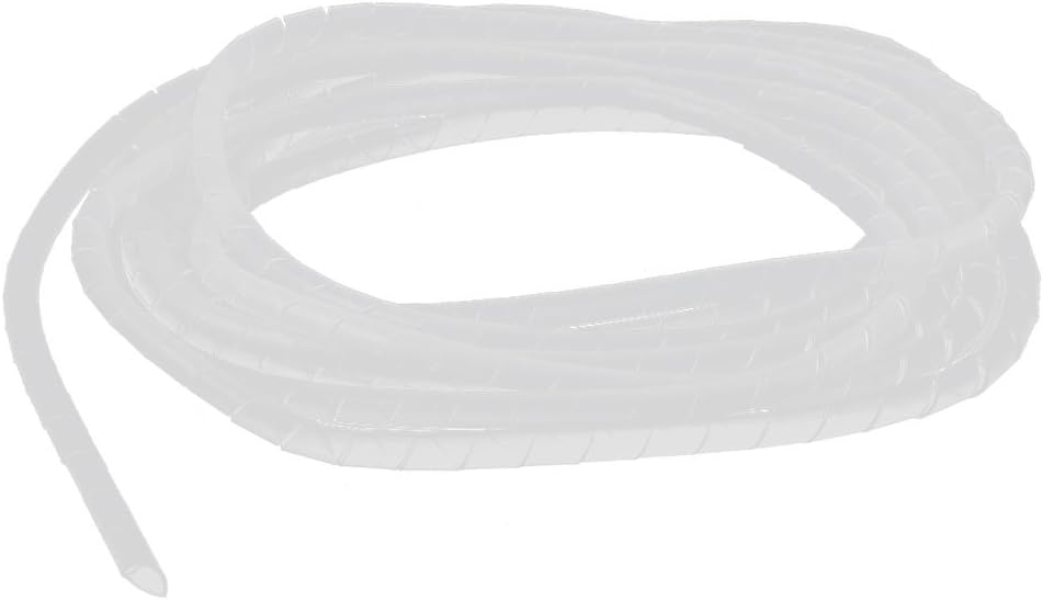 6mm OD 4M PE Polyethylene Spiral Cable Wire Wrap Tubing White