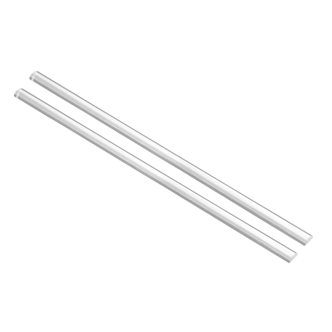 10mmx5mmx250mm Transparent Clear Solid Acrylic Semicircle Rod PMMA Bar 2pcs