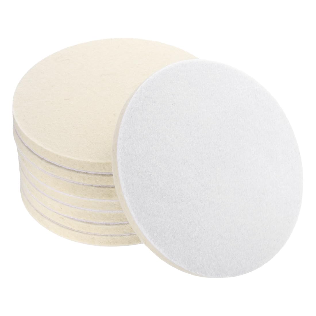 6-Inch Wool Felt Polishing Pad, Buffing Wheels Polish Pad, Flocking Hook & Loop Back for Random Orbital Sander 8Pcs