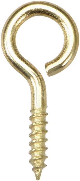 1.1" Small Screw Eye Hooks Self Tapping Screws Carbon Steel Screw-in Hanger Eye-Shape Ring Hooks Gold 50pcs