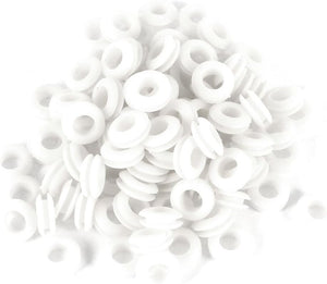 100pcs 8mm x 15mm White Rubber Wiring Grommets Ring Cable Protector