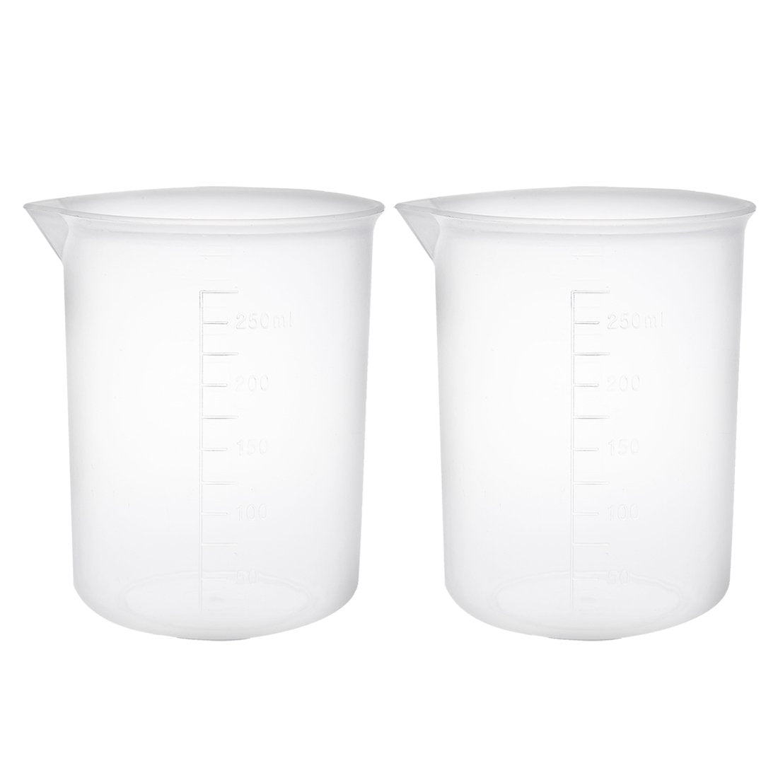Measuring Cup 300ml PP Plastic Graduated Beaker Transparent for Lab Kitchen liquids 2pcs