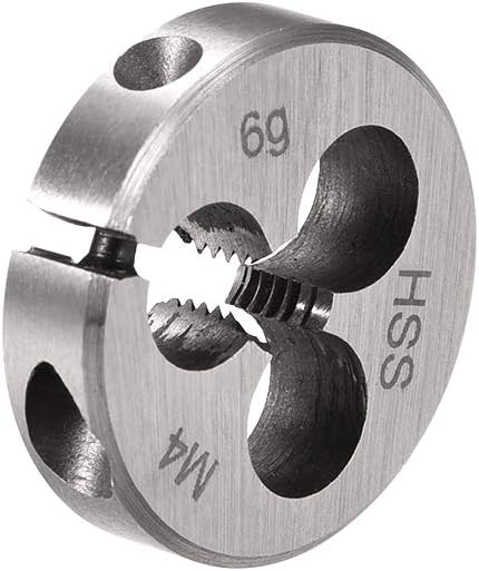 M4 x 0.7 Metric Adjustable Round Die, Machine Thread Right Hand Threading Die, High Speed Steel (HSS) Screw Thread Cutting Die