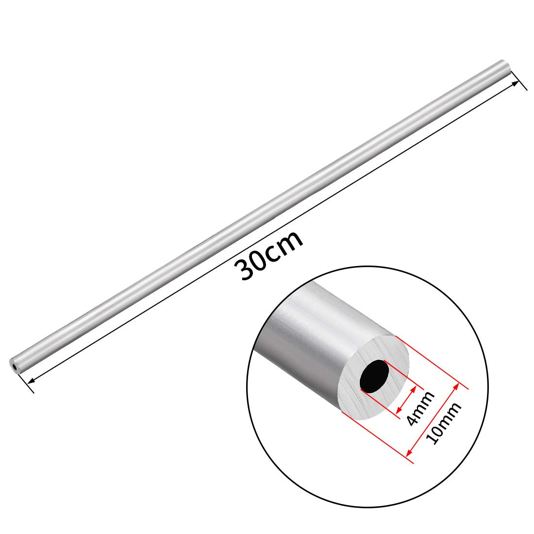 2Pcs 6063 Seamless Aluminum Round Straight Tubing Tube 1 Feet Length 0.156 Inches ID 0.39 Inches OD