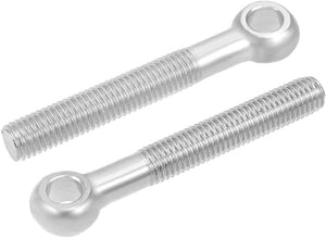 M12 x 90mm 304 Stainless Steel Machine Shoulder Lift Eye Bolt Rigging 4pcs