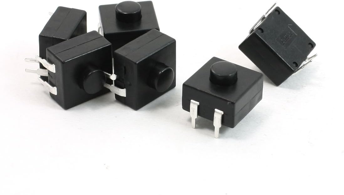 6Pcs 4 Pin Terminals Latching Push Button Switch for Flashlight