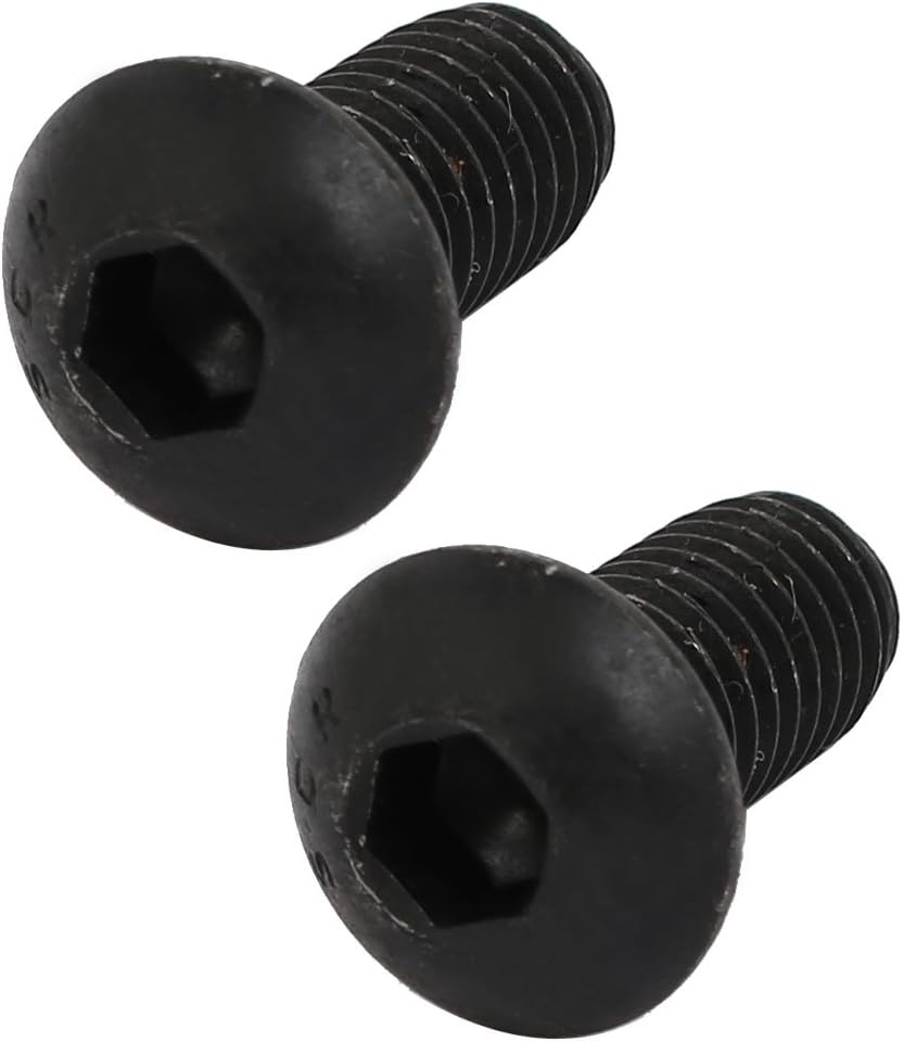 2pcs M8x16mm 10.9 Grade Button Head Hex Socket Left Hand Thread Screw Bolt