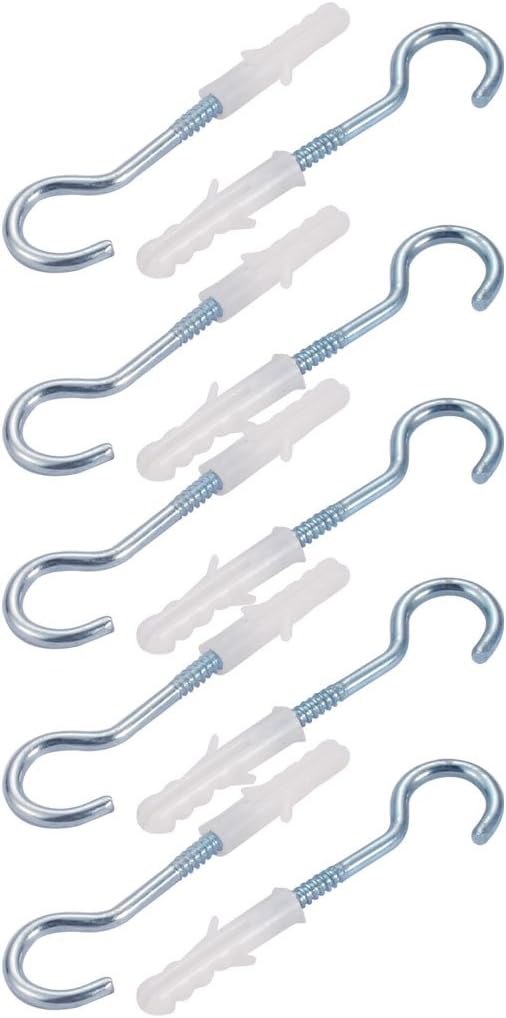 10pcs 6mmx30mm Self Drilling Drywall Anchor with Zinc Plated Screw Hook Eye