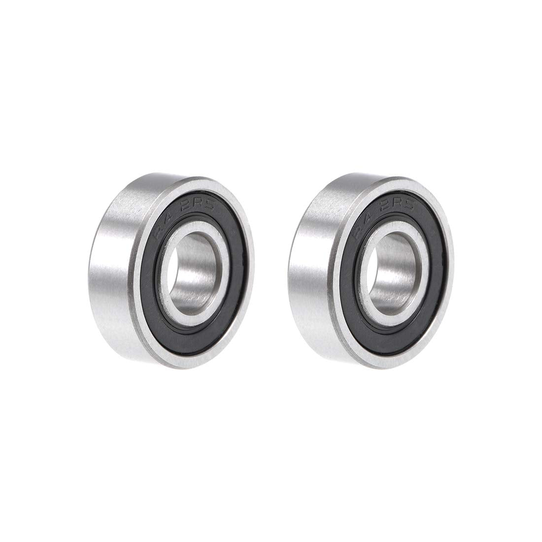 R4-2RS Deep Groove Ball Bearing 1/4"x5/8"x0.196" Double Sealed Carbon Steel Bearings 2-Pack