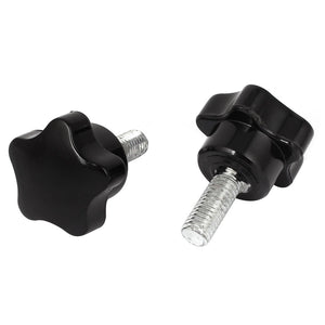 32mm Dia Star Shaped Head M8 x 20mm Thread Clamping Screw Knob 2 Pcs