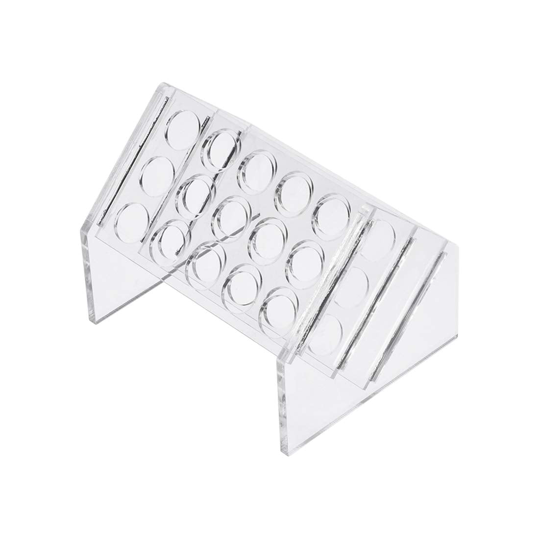 Slant Rack Acrylic Test Tube Holder 15 Wells for 10ml/15ml Centrifuge Tubes Clear