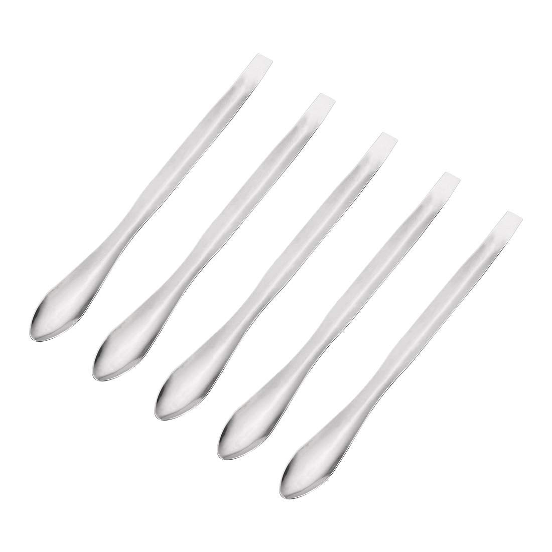 Micro Scoop 125mm Stainless Steel Reagent Sampling Lab Spoon Spatulas for Laboratory 5Pcs