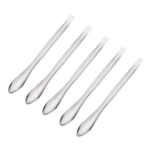 Micro Scoop 125mm Stainless Steel Reagent Sampling Lab Spoon Spatulas for Laboratory 5Pcs