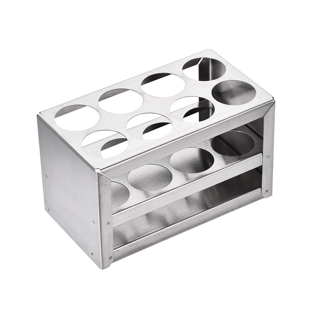 304 Stainless Steel Test Tube Holder Lab Stand Rack 8 Hole 3 Layer for 26-30mm Tubes