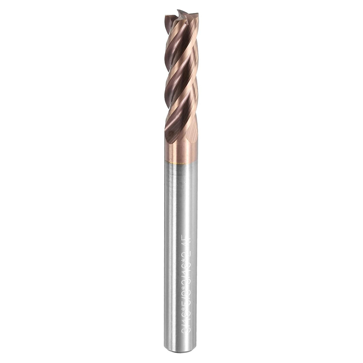 Carbide Square End Mill, 3/16" Dia TiSiN Coated 4 Flutes Milling Bit Cutter, for Hardened Steel Stainless Steel Cast Iron, 3/16" Shank 5/8" Cut Length 2" Long HRC55