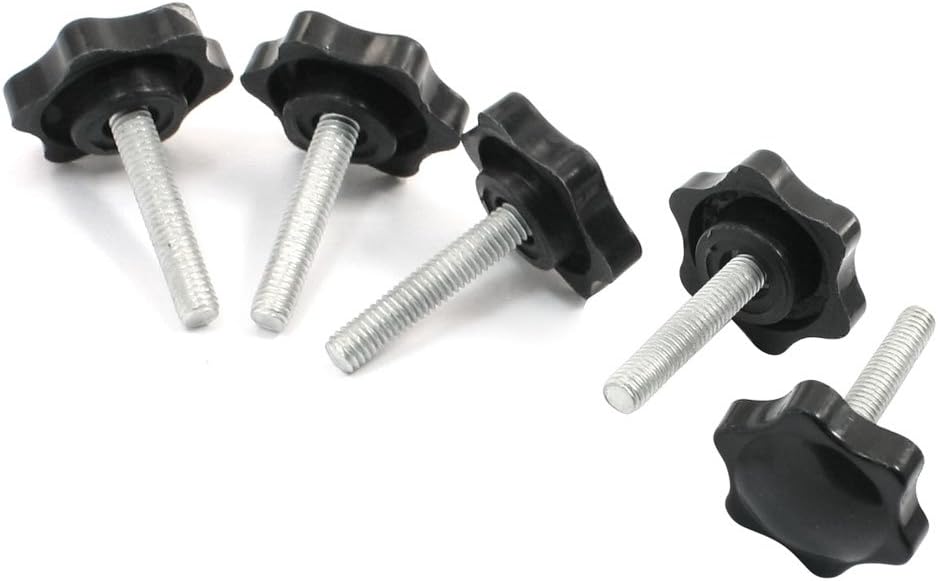 5 Pcs M6 x 30mm Star Cap Clamping Knob Grip 32mm Head Diameter