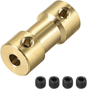 2mm to 3mm Bore Rigid Coupling, 20mm Length 9mm Diameter, Copper Shaft Coupler Connector, Brass Tone 2Pcs
