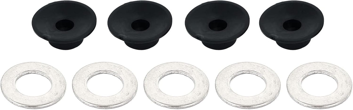 M5x10mmx1mm Round Flat Washer 304 Stainless Steel 100pcs and 48mmx18mm Foot Pad Rubber Black 4pcs