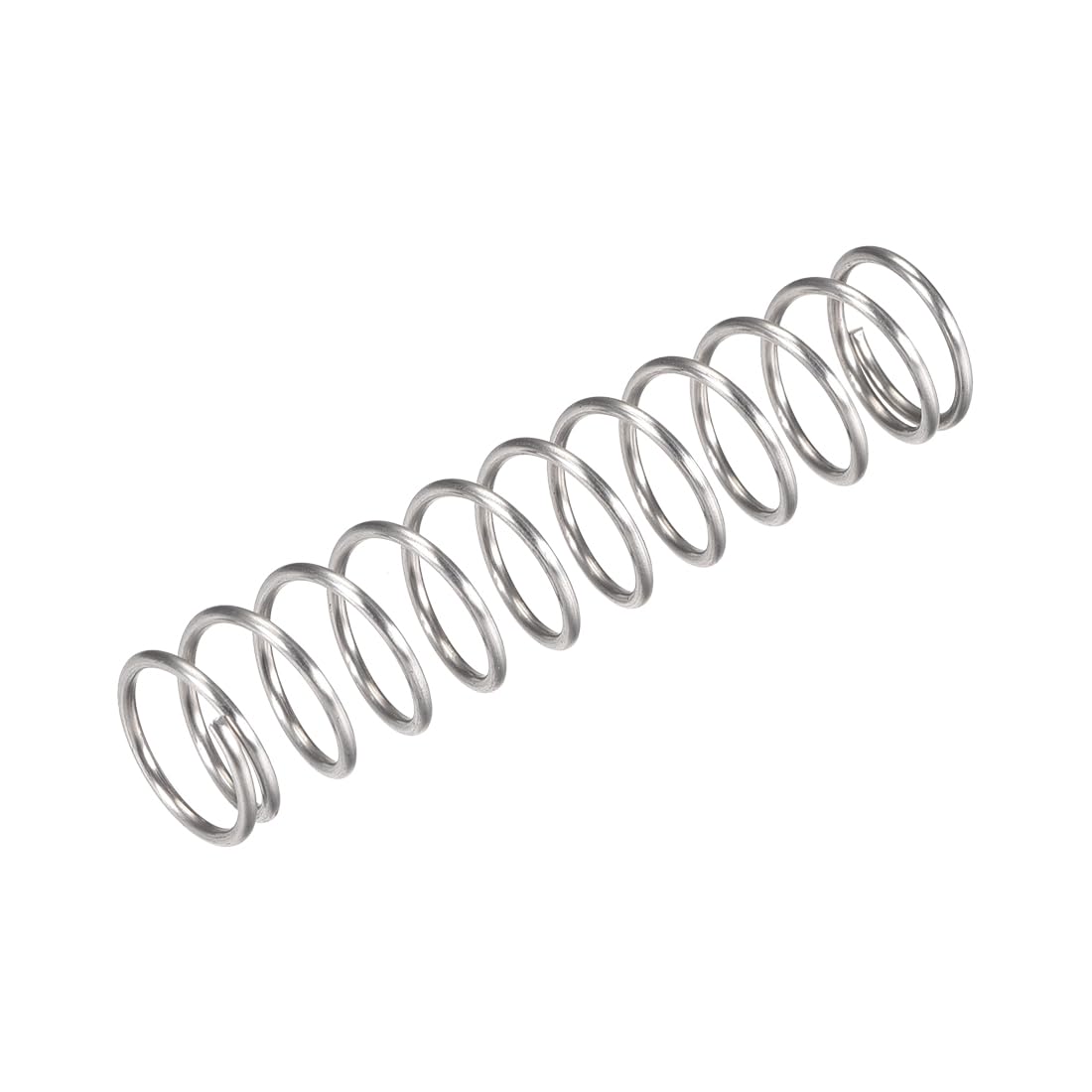 Compression Spring,304 Stainless Steel,18mm OD,1.6mm Wire Size,40mm Compressed Length,80mm Free Length,66.4N Load Capacity,Silver Tone,10pcs