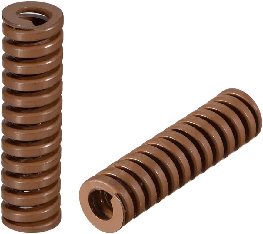 10mm OD 35mm Long Spiral Stamping Extra Heavy load Compression Die Spring Brown 2Pcs