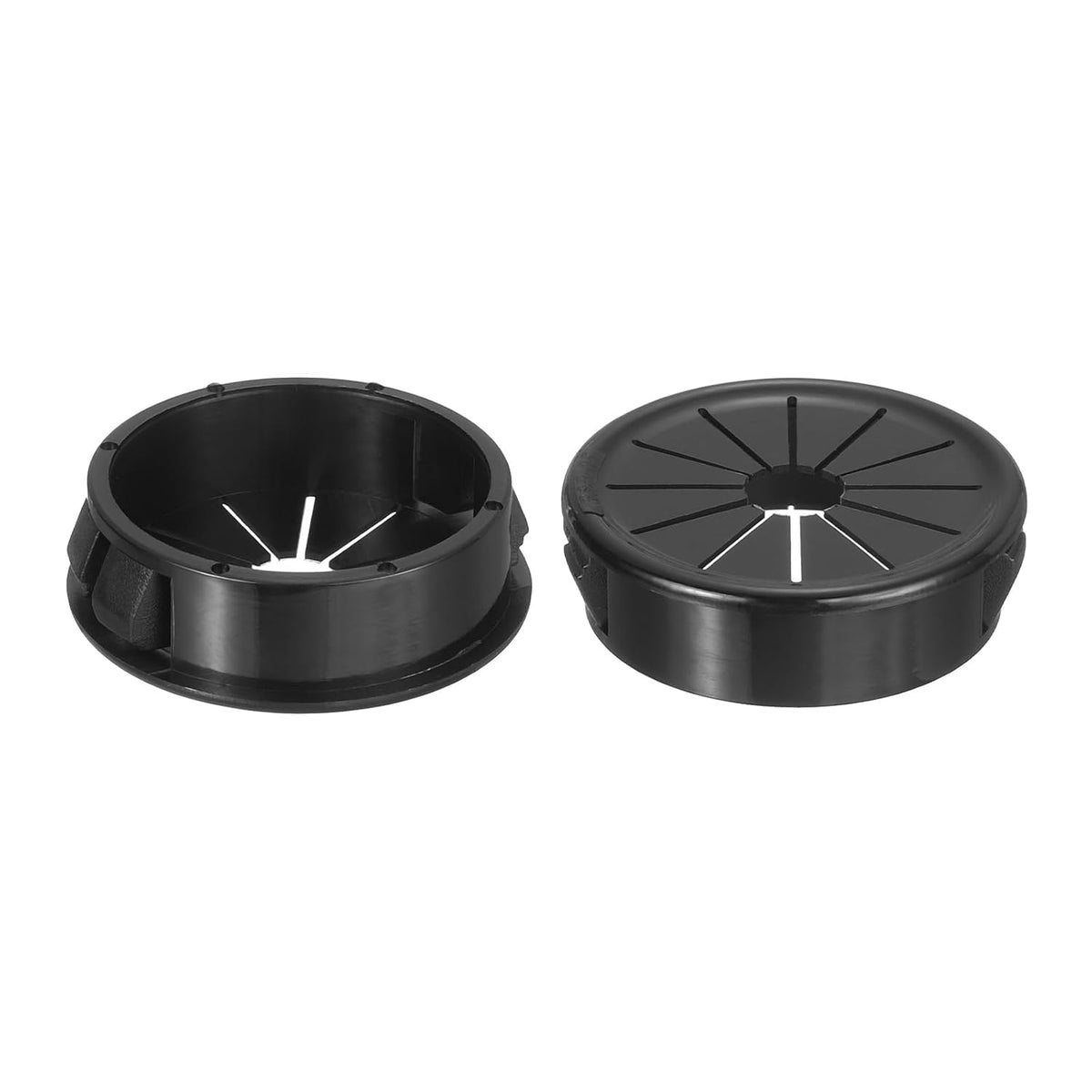 5Pcs Cable Grommets, Snap Bushing Grommet for Holes with 1.38"(35mm) Mounting, Round Nylon Snap in Cable Desk Grommet for Cables and Cords Management, Black