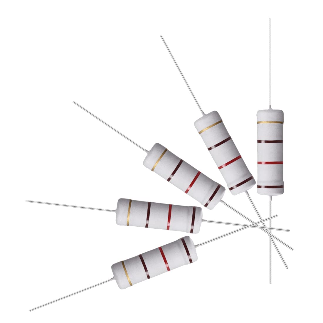 30Pcs 120 Ohm Resistor, 5W 5% Tolerance Metal Oxide Film Resistors, Axial Lead, Flame Proof for DIY Electronic Projects and Experiments
