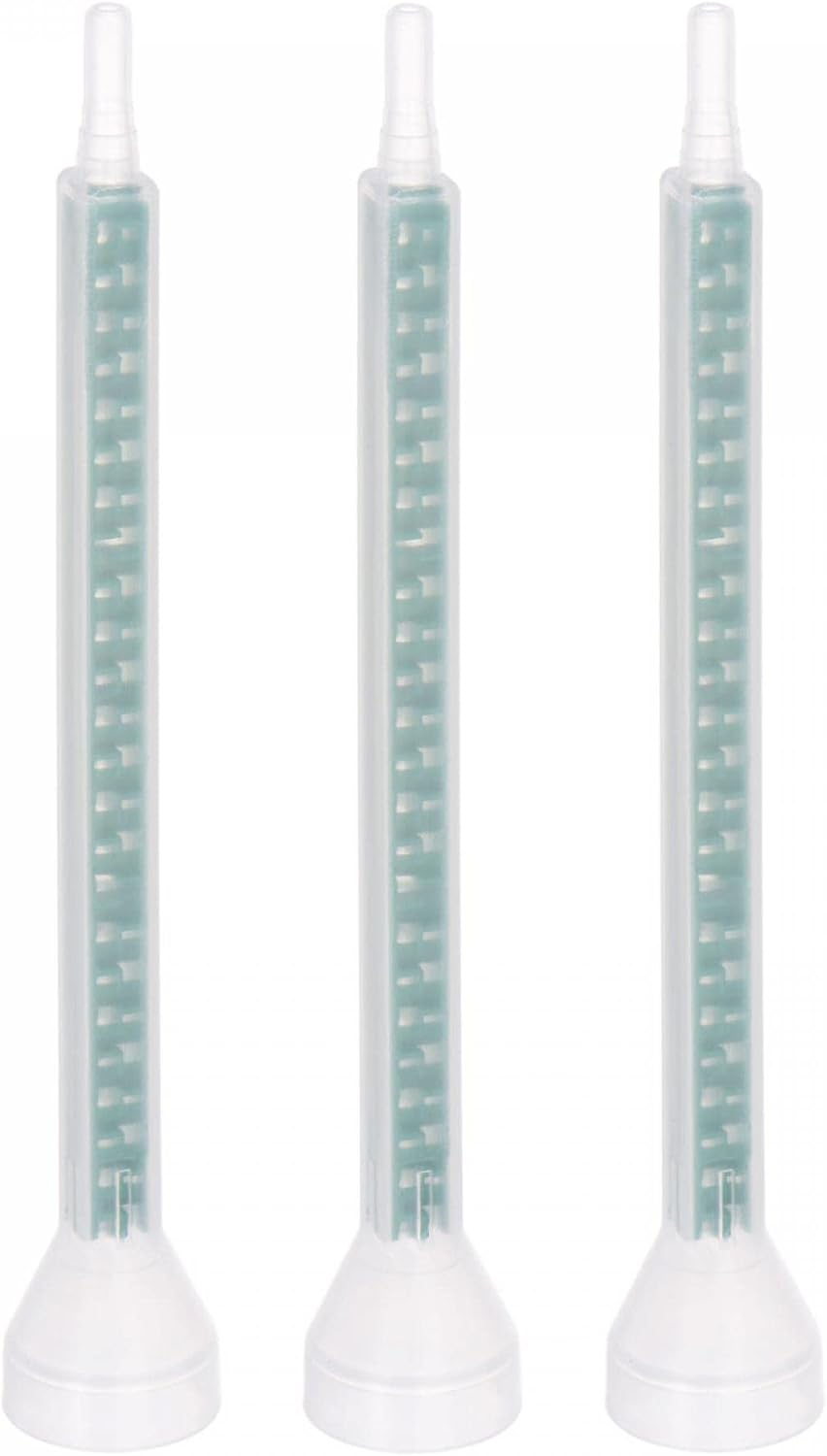 3 Pcs Epoxy Tubes Static Mixer, 5.08-inch Plastic Resin Mixing Nozzle Round Connector for AB Glue Adhesive Gun Applicator 400ml Cartridges, Green