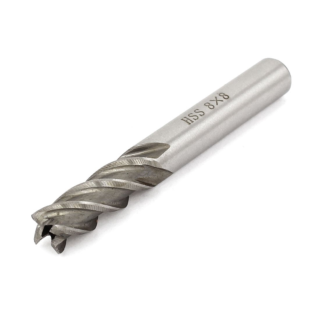 8mmx8mmx38mmx64mm Machining Cutting Tool Helical Groove 4 Flute Straight Shank Milling Cutter End Mill