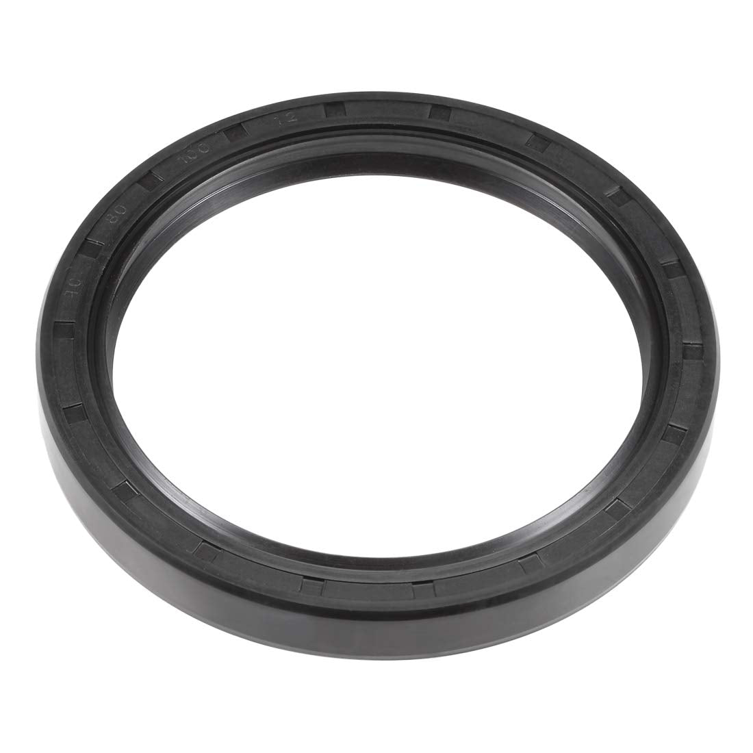 Oil Seal, TC 80mm x 100mm x 12mm Nitrile Rubber Cover Double Lip with Spring for Bearing Shaft, Black Pack of 1